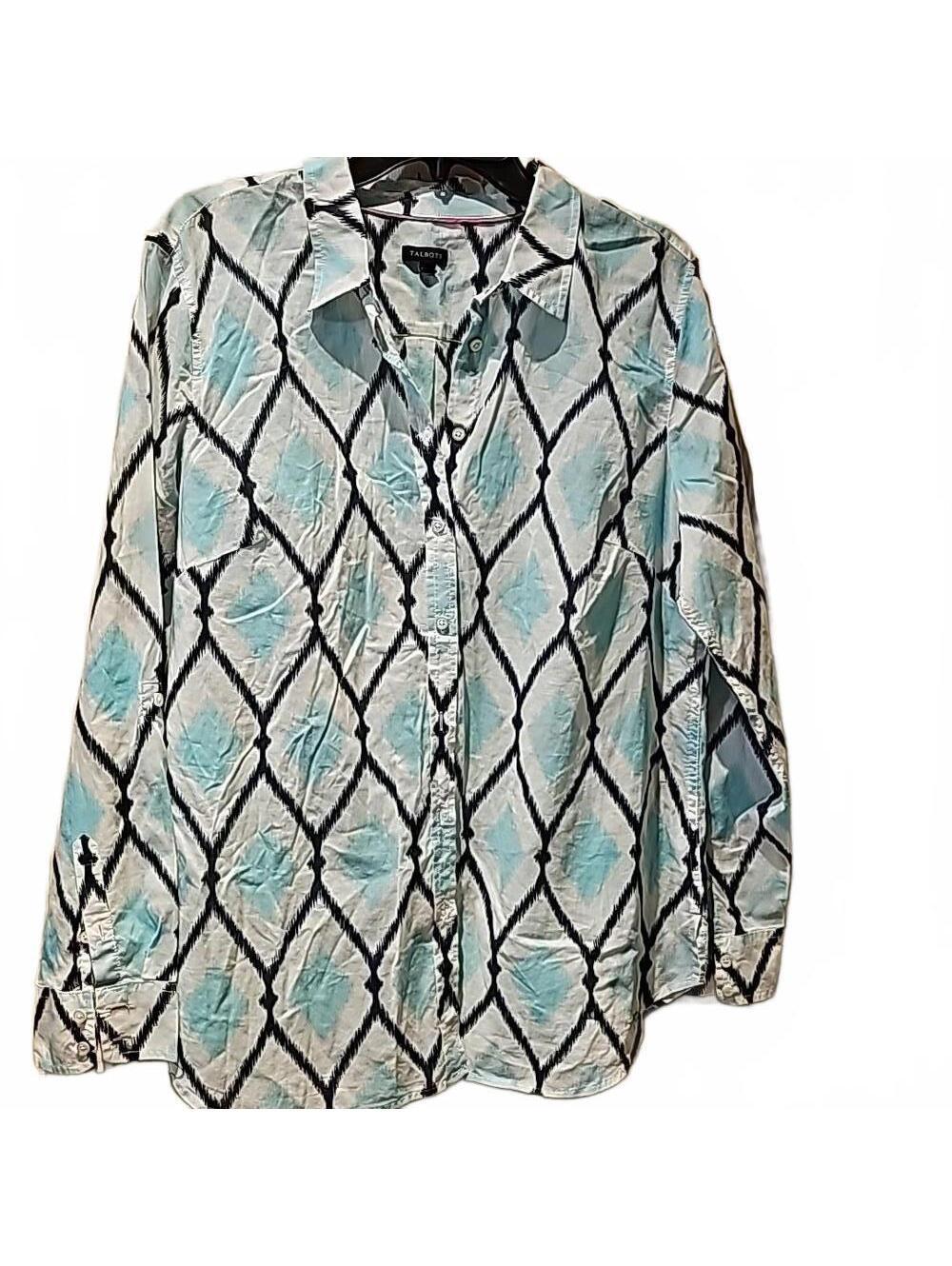 Talbots long sleeve button down 100% cotton shirt size XL